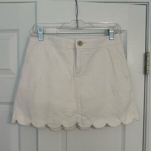 Lilly Pulitzer Scalloped White Mini Skort